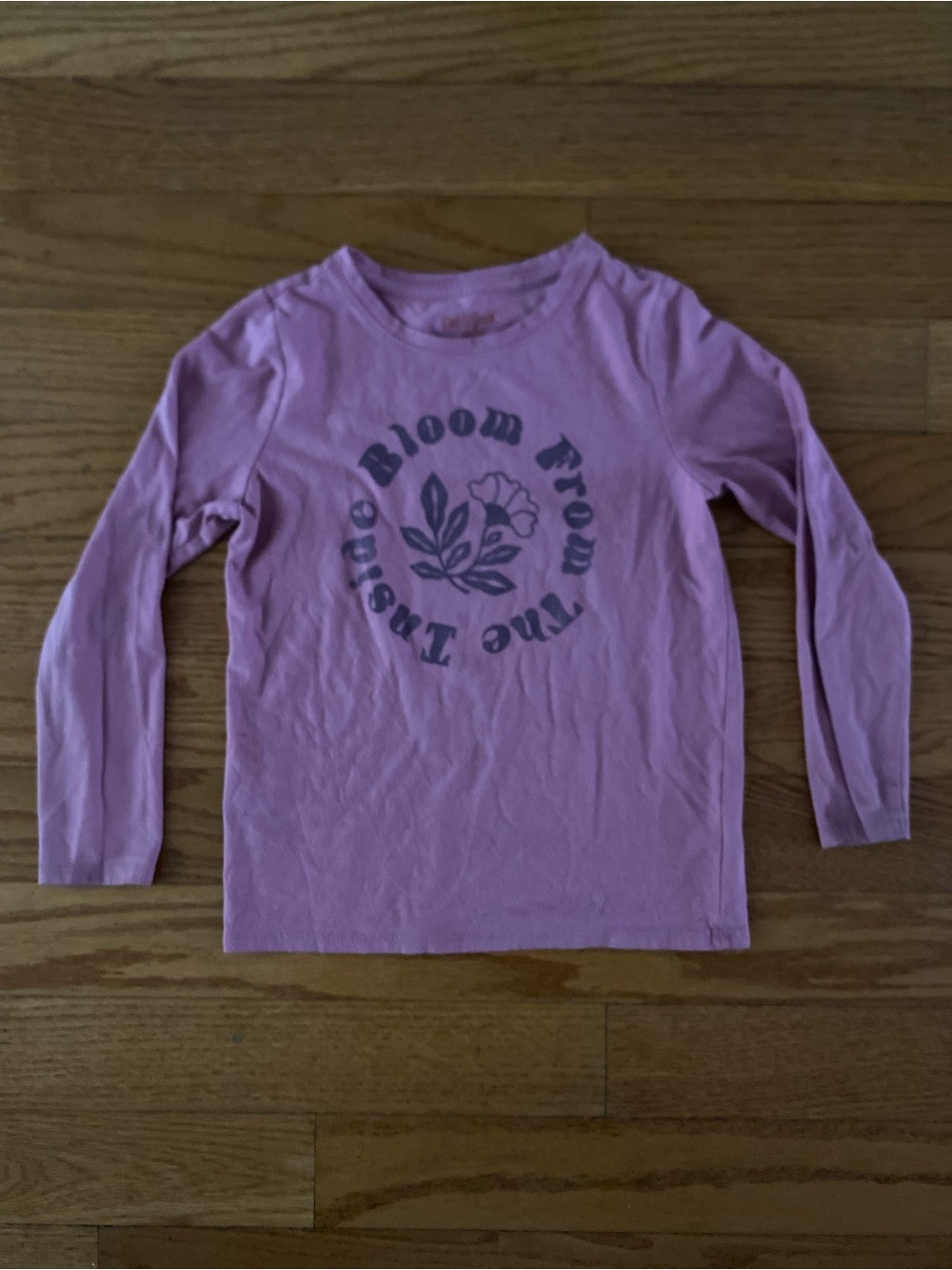 Cat & Jack Mauve Pink Floral Long-Sleeve Tee